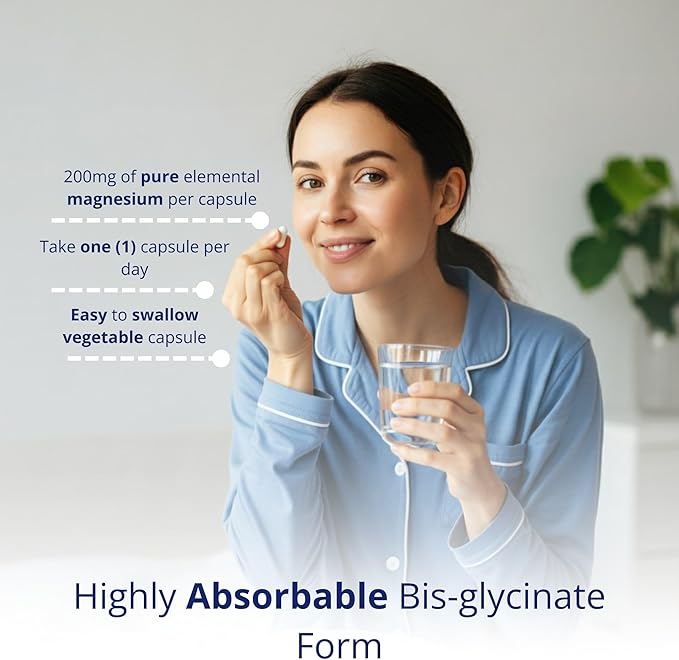 CanPrev Magnesium BisGlycinate Gentle 200mg, 240 v-Caps 240-Day Supply - Pure Elemental Magnesium Supplement, Supports Bone and Muscle Function, Gentle on Stomach, Perfect for Daily Magnesium Needs