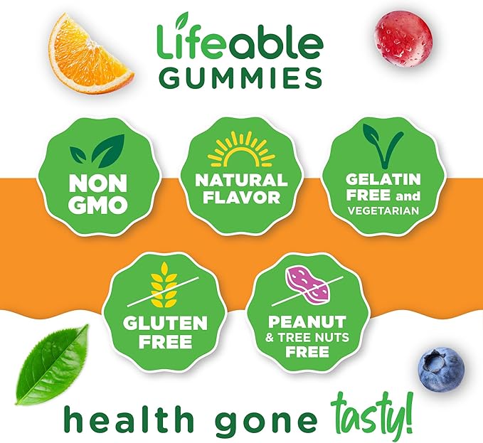 Lifeable Teens Biotin 10000mcg Gummies | Vitamin B7 | Vegan Biotin Supplement | Great Tasting Biotin Gummies for Hair Growth, Healthy Skin and Nails | Biotin Vitamins for Teens | 90 Gummies