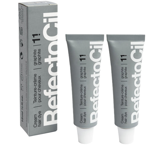 Refectocil Cream Hair Dye 2-Pack - Professional Hair Tint For Long-Lasting Color - Graphite (#1.1)
