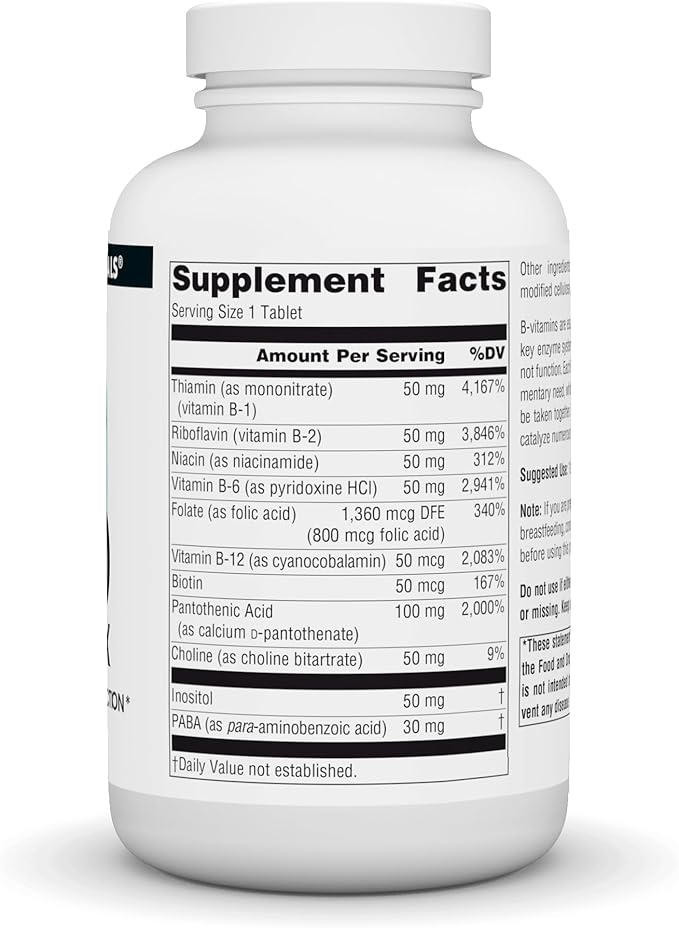 Source Naturals B-50 Complex 50 mg B-Vitamins for Energy Production Support - 250 Tablets