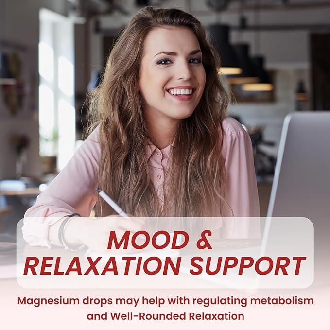 Triple Magnesium Complex Supplement, Magnesium Glycinate, Blend, Citrate Liquid Drops 1000mg with Ashwagandha, CoQ10, Vitamin B6, C, D, Zinc -Support Calm Stress Relief, Bone, Muscle, Mood Vegan