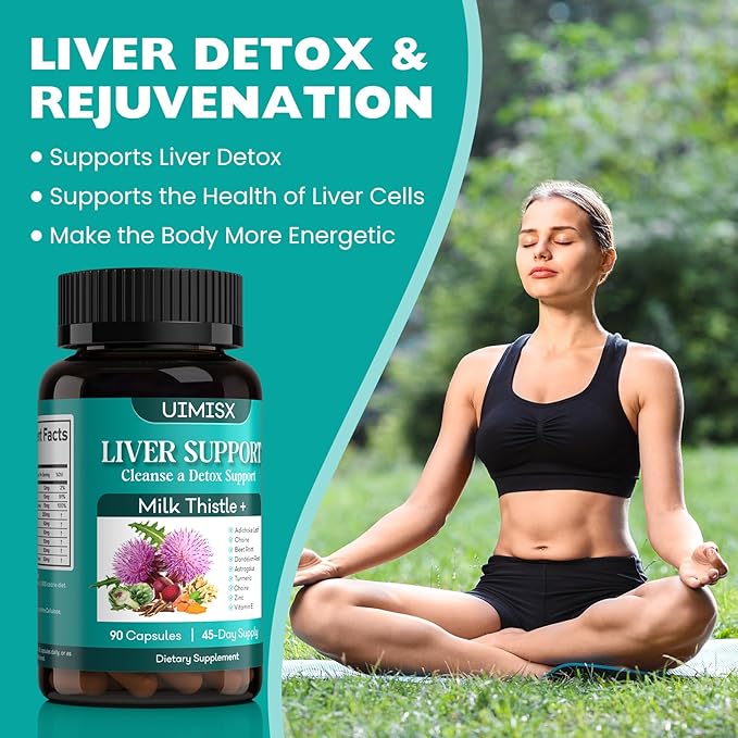 Milk Thistle Supplement - Liver Detox Cleanse Formula Herbal Liver Support with Milk Thistle, Dandelion Root, Artichoke, Turmeric, Astragalus for Liver Health, 90 Capsules-67