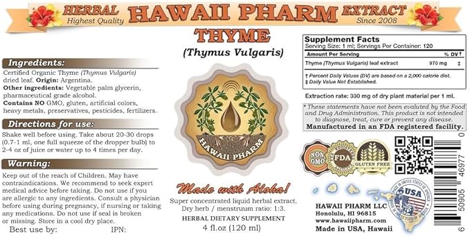 Thyme (Thymus vulgaris) Liquid Extract 2 fl.oz