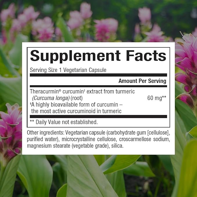 Natural Factors CurcuminRich Double Strength Theracurmin, 60 mg, Formulated for Superior Absorption, 120 Vegetarian Capsules