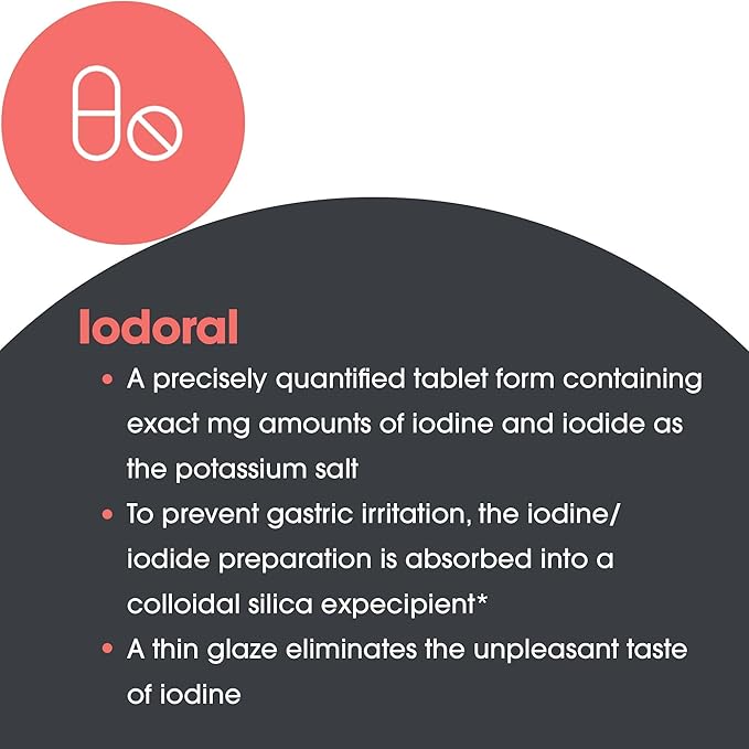 Optimox Iodoral 6.25 mg - Iodine Supplements for Thyroid Support, Potassium Iodide Tablets, Lugol Solution, Daily Vitamins and Minerals, High Potency Iodine Tablets - 90 Tablets 1-Pack