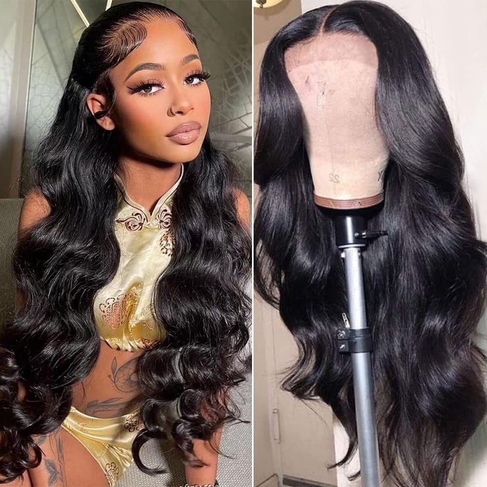 Queen Story Body Wave Lace Front Wig 4X4 Hd Lace Front Wigs Human Hair Pre Plucked Bleached Knots With Baby Hair 150% Density Hu