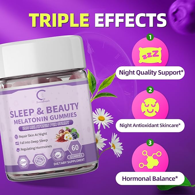 Women's Melatonin 5Mg Gummies with Ashwagandha, L-Theanine & Valerian Root | Natural Sleep Aid, Time Release Formula | Mixed Berry Flavor, Non-GMO, Gluten-Free, Melatonin Gummies 60-Day Supply