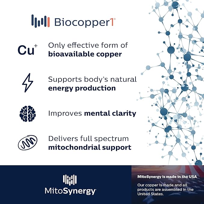 Original BioCopper1 (Cunermuspir) - BioAvailable Copper MultiVitamin with CoQ10 and d-ribose to Boost NAD+ Supports Mitochondrial ATP Energy Brain and Joint Health