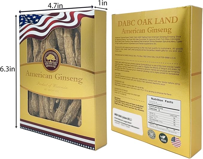 American Ginseng Slices from Wisconsin (Sliced Ginseng Root Wisconsin Grown!Most People Use It to Make Ginseng Tea! Good for Health! (American Ginseng Slices (Long Strip), 2 Boxes of 8 Ounces)