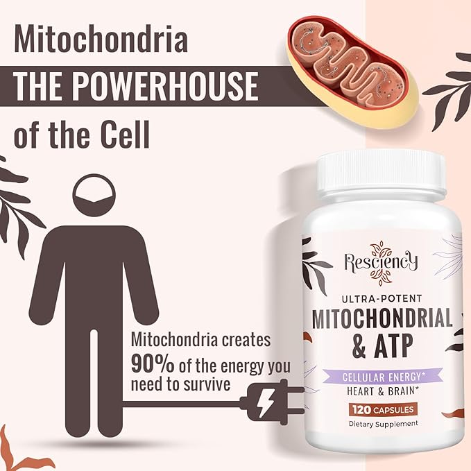 2326 MG Mitochondrial Supplements with ATP, Vitamins, CoQ10 & PQQ, More Effective Than Creatine HMB & Nitric Oxide, Energy, Endurance, Strength, Recovery & Muscle, Organic, 360 Capsules