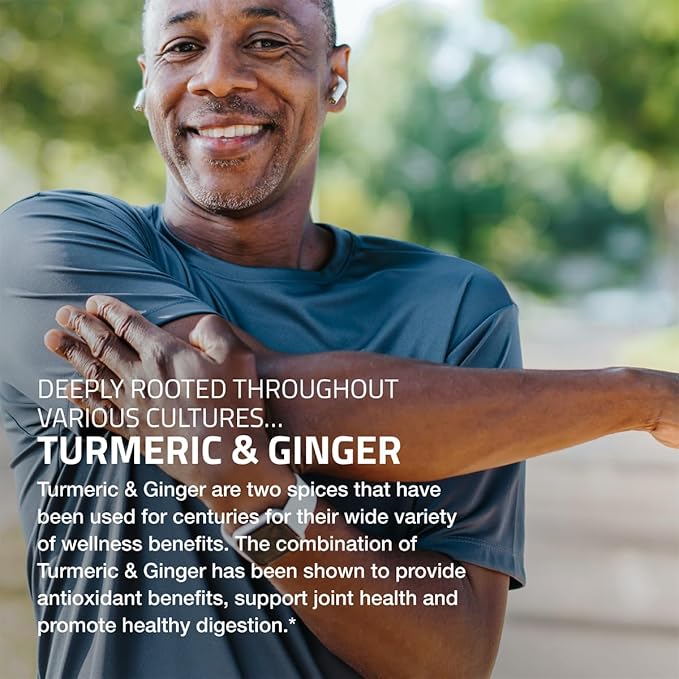 Bronson Turmeric + Ginger Extra Strength Joint Health & Digestion Support with BioPerine, Non-GMO, 360 Vegetarian Capsules