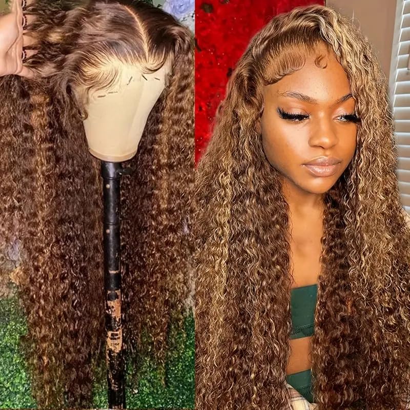 Blomas 200% Density 28 Inch Balayage 1B/27 Highlight Lace Front Wig Human Hair Body Wave Frontal Wigs For Women Human Hair 13X4