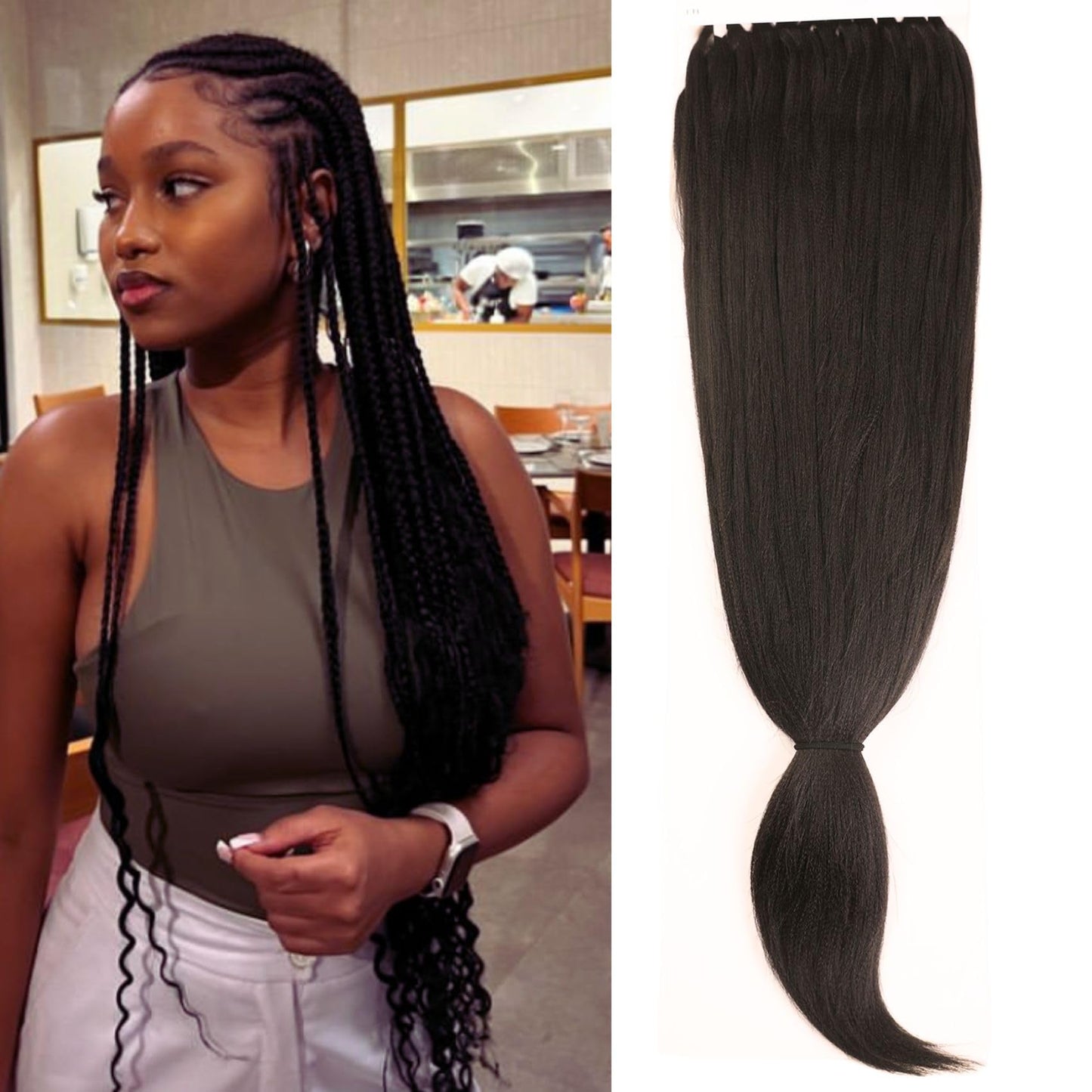 Leticia Pre Sectioned Braiding Hair For Braids Black Braiding Hair Pre Stretched Kanekalon Braiding Hair