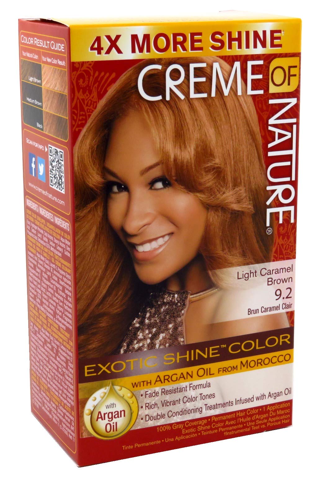 Creme Of Nature Color #9.2 Light Caramel Brown Exotic Shine (Pack Of 2)