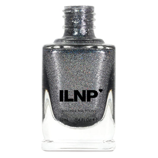 Ilnp Carbon - Sleek Gunmetal Holographic Ultra Metallic Nail Polish