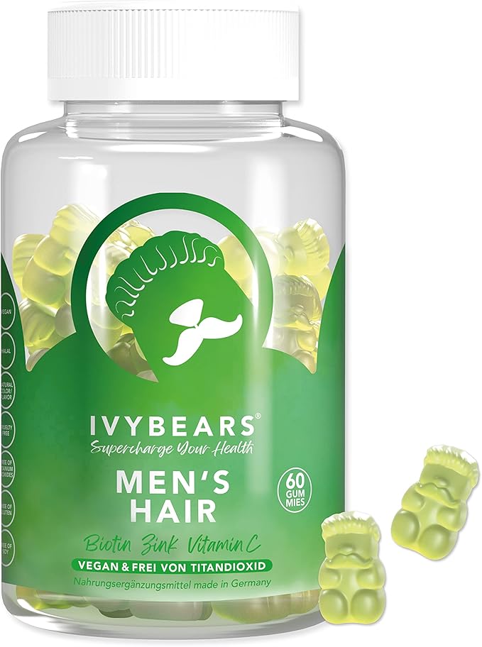 Men’s Hair Vitamins and Boost Energy Gummies - 60 Count