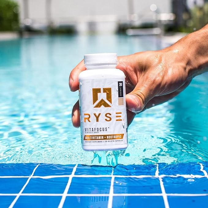 RYSE VitaFocus Brain & Body Supplement - Multivitamin & Nootropic - 13 Essential Vitamins, 8 Essential Minerals, and Cognizin for Cognitive Function, Focus, and Brain Support - 60 Capsules