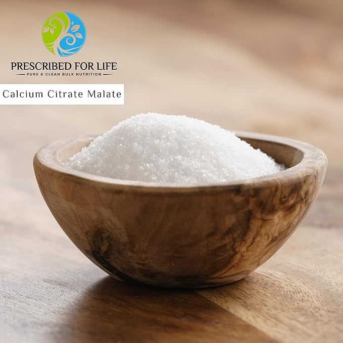 Prescribed for Life Calcium Citrate Malate, Pure Vegan Calcium Powder for Bone Health & Cardiovascular Support, Easy Absorption Formula, Non GMO, Filler & Additive Free (5kg / 11lb)