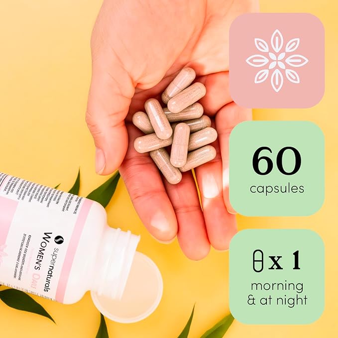 Super Naturals Health, Multivitamin for Women, Immune Defense Supplement Multivitamin Capsules, Vegan Supplements for Women - 60 Capsules