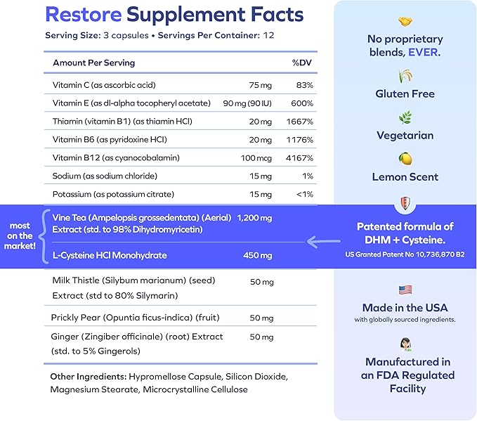 Cheers R&R Combo | Restore + Relief | Feel Better After Drinking & Support Your Liver | DHM, L-Cysteine, Milk Thistle, Ginger, White Willow Bark, Caffeine, L-Theanine | 12 Doses Each | Supplements