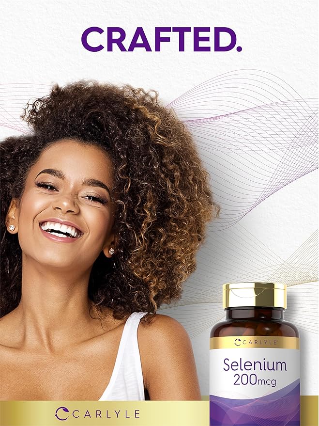 Carlyle Yeast Free Selenium Supplement | 200mcg | 200 Capsules | Vegetarian, Non-GMO, and Gluten Free Mineral Formula | L-Selenomethionine | Value Size