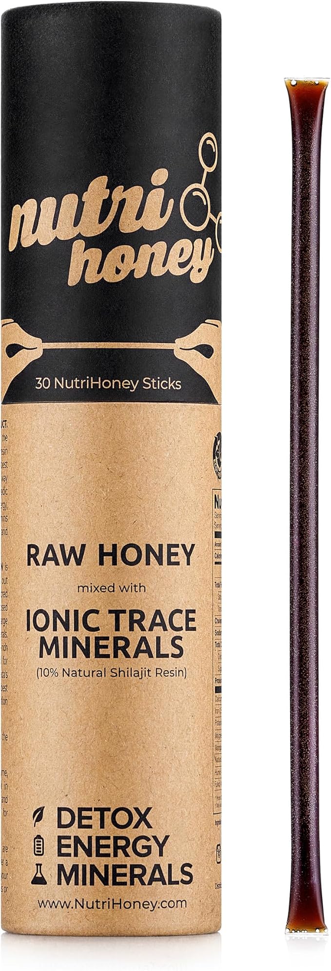 NATURAL SHILAJIT Resin 20G, Shilajit Honey Sticks 30 Count Capsules 60 Count