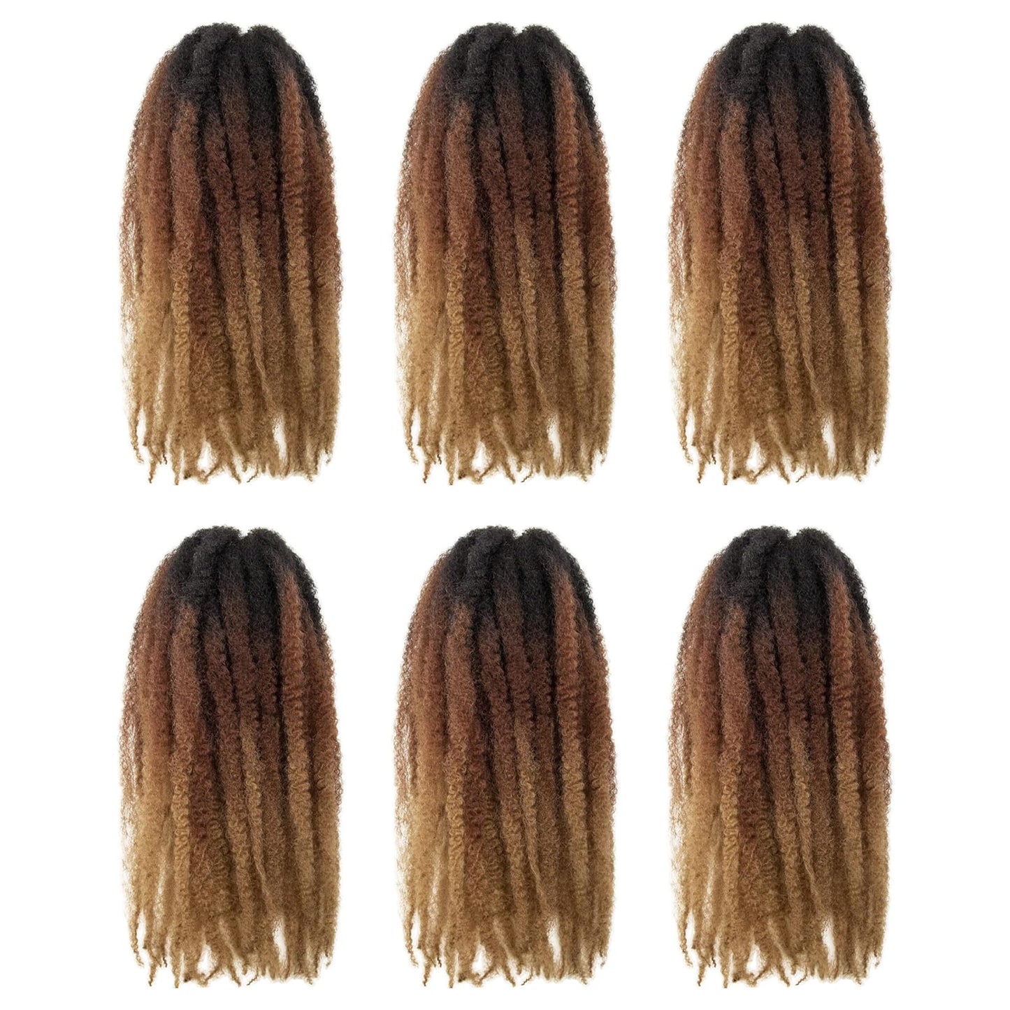 Toyotress Marley Twist Braiding Hair - 18 Inch Ombre Brown Blonde Long Marley Hair For Faux Locs, Afro Kinky Curly Marley Twist