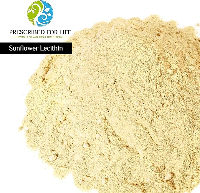 Prescribed For Life Sunflower Lecithin Powder, Unbleached, Gluten Free, Vegan, Non GMO, Soy Free, Kosher, Naturally Rich in Choline & Essential Fatty Acids (5kg / 11lb)