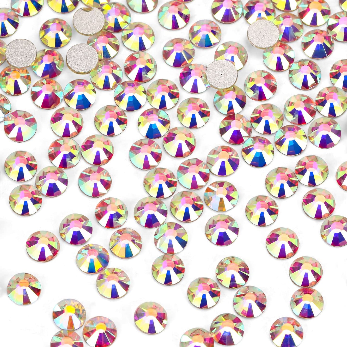 1440Pcs Crystal Ab Crystal Rhinestones,Glass Flatback Rhinestones Gemstones Small For Nail Face Makeup Art Crafts Clothes Decora