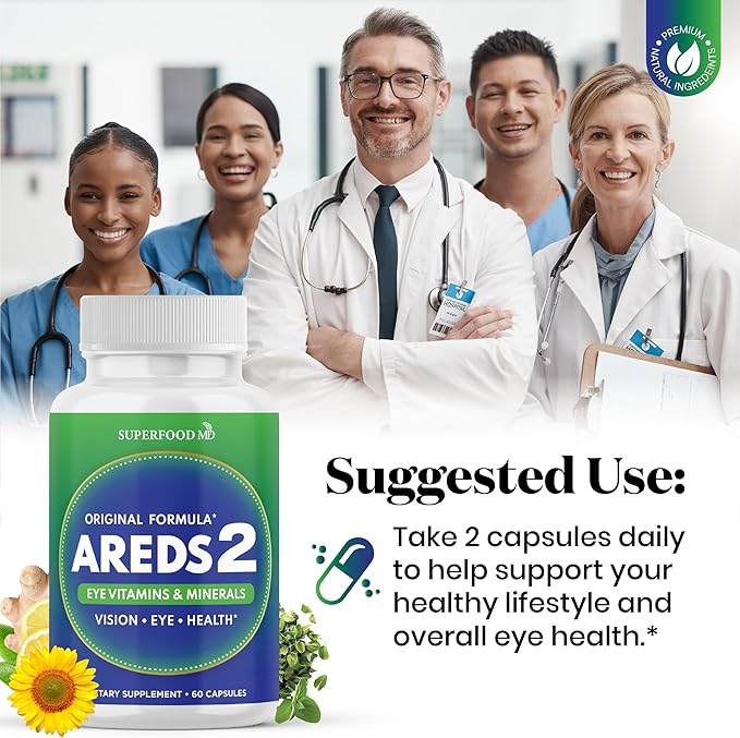 AREDS 2 Eye Vitamin & Mineral Supplement, Contains Lutein, Vitamin C, Zeaxanthin, Zinc & Vitamin E with Added Copper - 180 Count