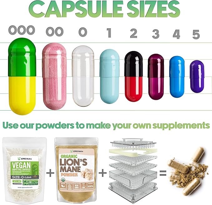 XPRS Nutra Size 1 Empty Capsules - 1000 Count Empty Gelatin Capsules - Pill DIY Capsule Filling - Pure Bovine Pill Gel Caps for Do-It-Yourself Supplements (Orange)