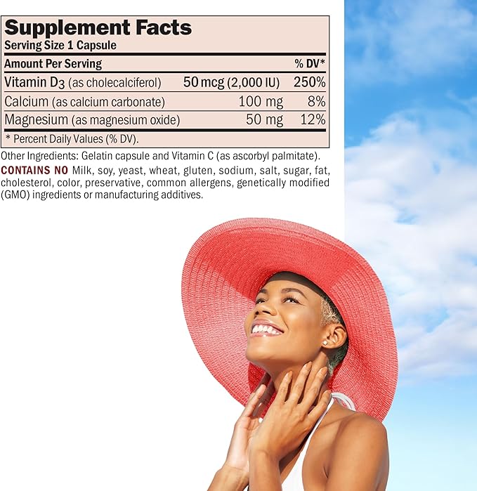 ANDREW LESSMAN Vitamin D3 1000 IU 60 Capsules - High Potency, Essential for Calcium Absorption, Supports Bone Health, Healthy Muscle Function, Immune System, More. Small Easy to Swallow Capsules