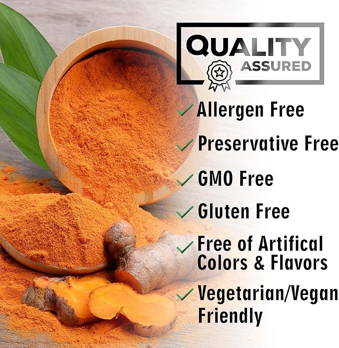 Turmeric Supplement Curcumin 2600mg - with Organic Ginger & Turmeric, BioPerine Black Pepper Extract 95% Curcuminoids - Advanced Absorption Antioxidant & Joint Support - Vegan - 60 Capsules