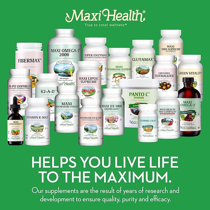 Maxi Health Women, Men and Kids Liquid Iron Supplement - 15 mg Per ML Berry Flavored - High Potency - Easy to Mix for Immediate Absorption - Increase Energy Without Nausea - 2 fl Ounces