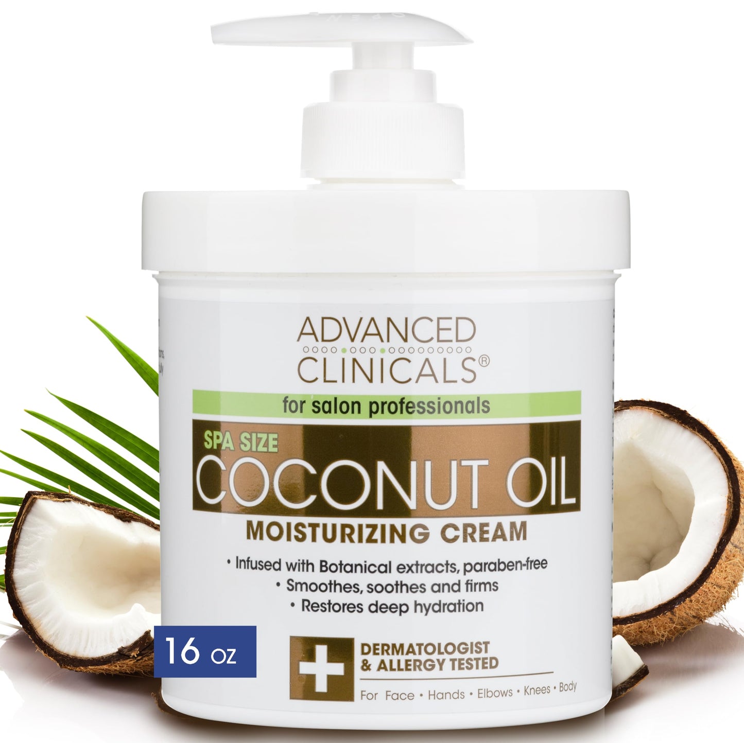 Advanced Clinicals Coconut Body Lotion Moisturizing Cream & Face Lotion For Women & Men | Natural Coconut Cream Oil Moisturizer
