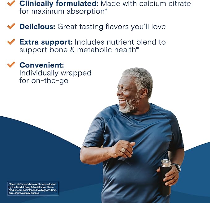 Bariatric Fusion Bariatric Calcium Chews | Calcium Citrate with Vitamin D3 Calcium Supplement Bariatric Vitamin | Sugar Free Calcium Citrate Chewable | Calcium Citrate 500mg | Strawberry | 60 Count