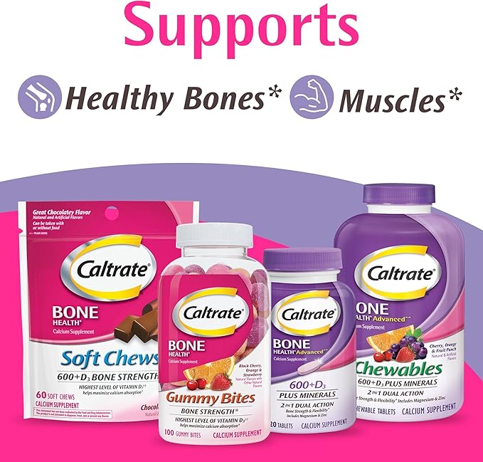 Caltrate Chewables 600 +D3 Plus Minerals Calcium and Vitamin D, Sugar Free, Cherry, Orange and Fruit Punch, 90 Count
