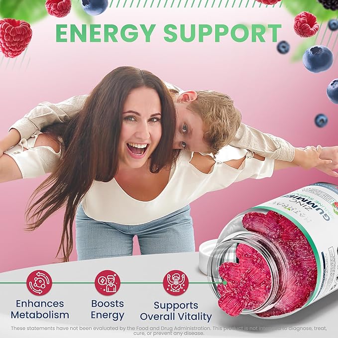 Zinc Gummies 50mg - Immune Defense, Skin Health, Antioxidant, Daily Zinc Supplement for Adults, High Potency Chewable Zinc Citrate Gummies, Vegan, Gluten-Free, Non-GMO, 180 Gummies