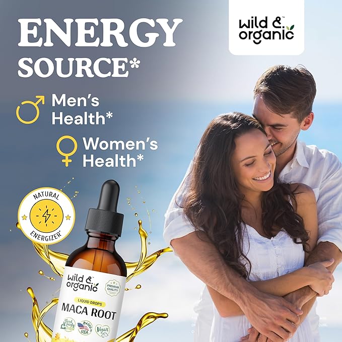 Wild & Organic Yohimbe Tincture 2 fl oz & Maca Root Tincture 2 fl oz