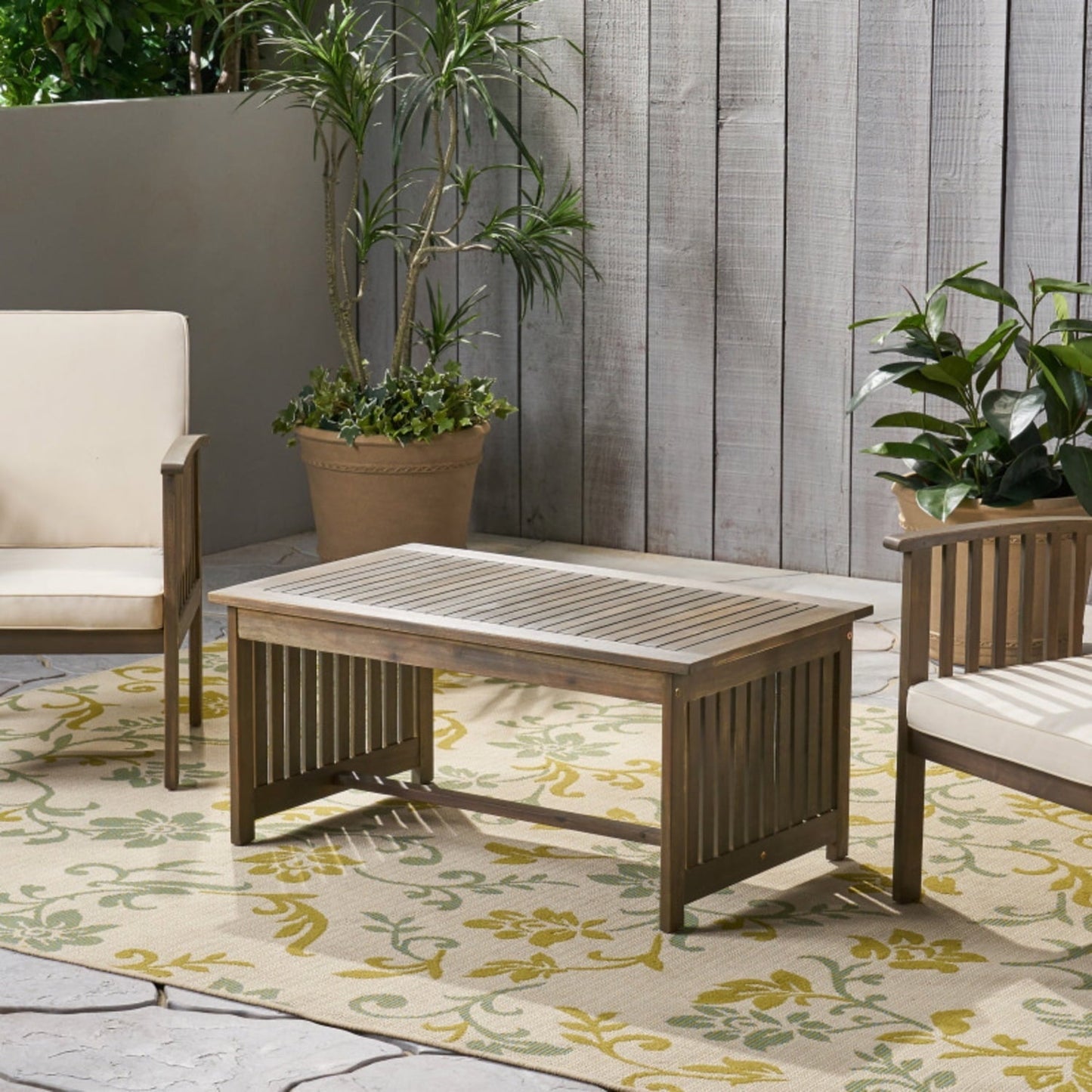 DIANJIE Wooden Outdoor Leisure Coffee Table Grey