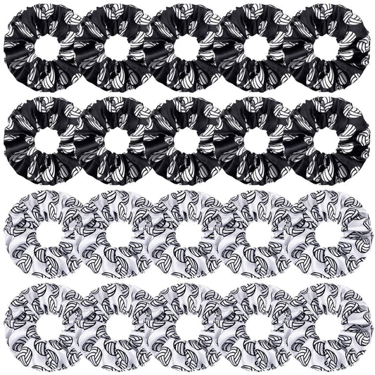 Willbond 20 Pcs Sport Hair Scrunchies Sports Scrunchy Hair Ties Elastic Silk Satin Scrunchies Hairband Scrunchy Ponytail Holder