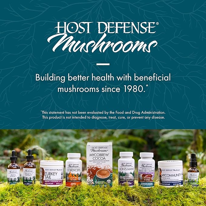 Host Defense CordyChi Capsules - Energy & Immune Support Supplement - Cordyceps & Reishi Mushroom Supplement for Relaxation & Respiratory Support - Aids Against Tiredness - 120 Capsules (60 Servings)*