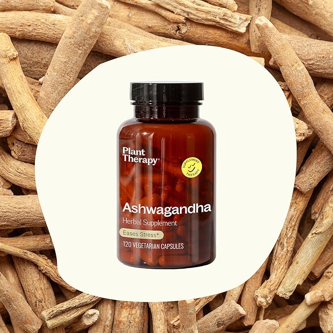 Plant Therapy Ashwagandha & Tart Cherry with Elderberry Herbal Supplement Capsules