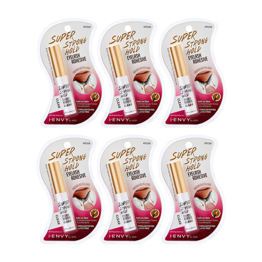Kiss I Envy Eyelash Adhesive Super Strong Hold Clear 5 Gram (6 Pack)
