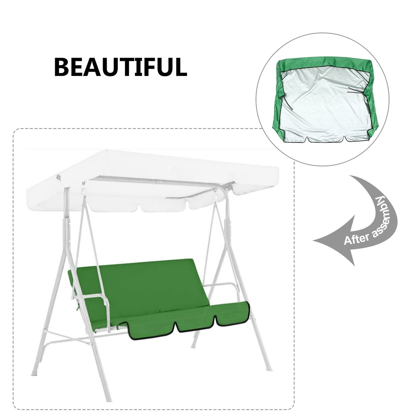 SOPOTUTU Yacht Seat Dust Cover Green 190T Polyester 1Pack 58.95 x 19.65 x 3.93 Inch