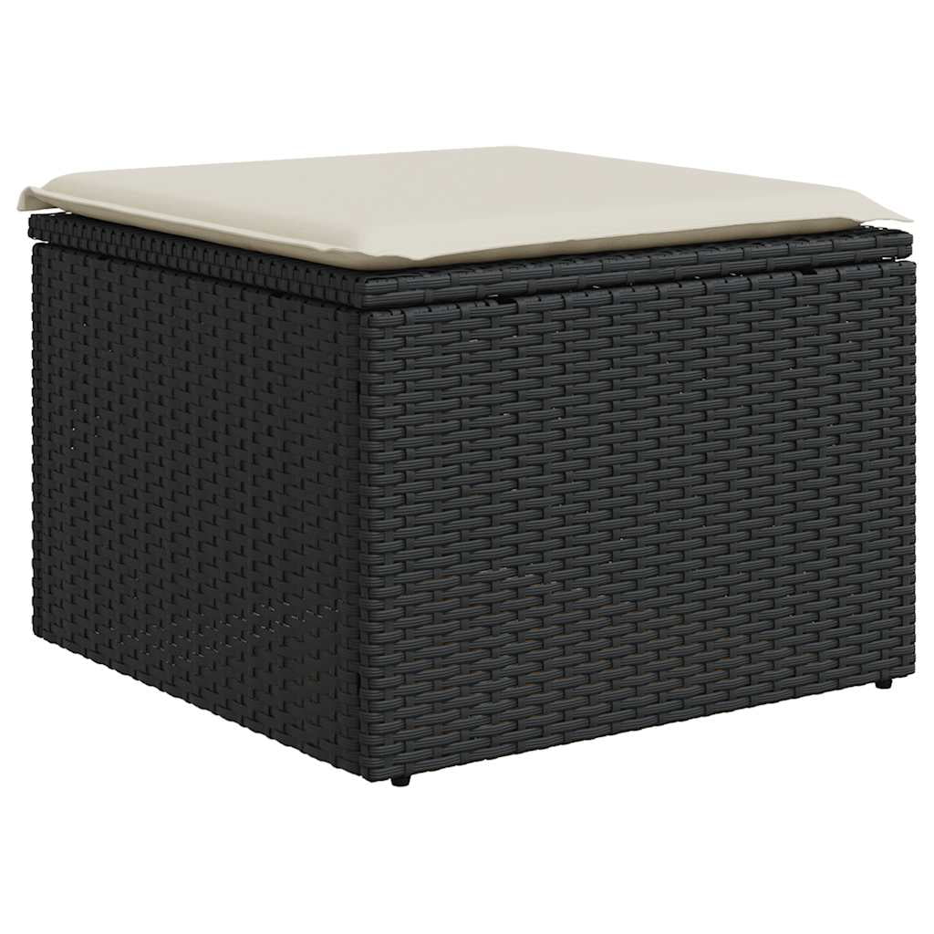 vidaXL Garden Sofa Set Black and Cream White